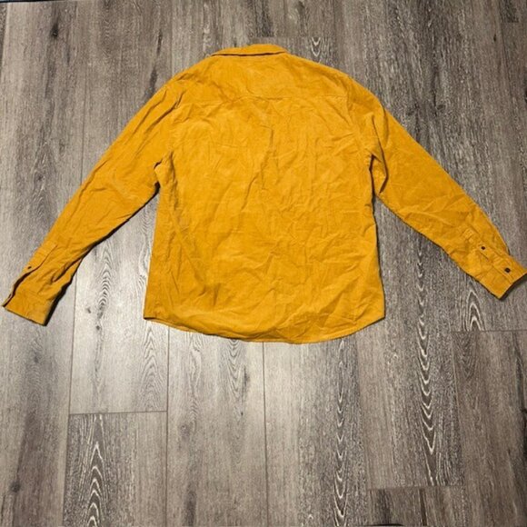 Forever 21 Corduroy Shirt Mens XL Mustard Brown Button Up Long Sleeve NWT NEW - Picture 5 of 5